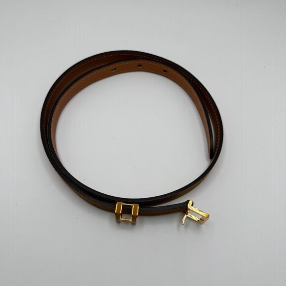 Hermès Pop H 15 Leather Belt Veau Epsom Gold-Plated Buckle 2S Sesame Unisex 70cm - Picture 13 of 16